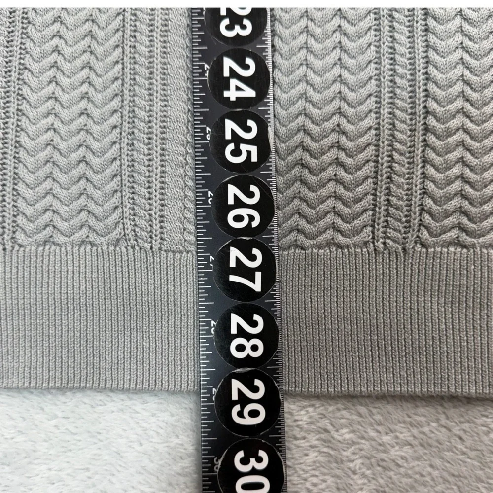 Forever 21 Cardigan Mens Large Gray Cable Knit Button Up Long Sleeve Sweater NEW